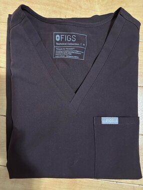 Figs Espresso Scrub Top BNWT